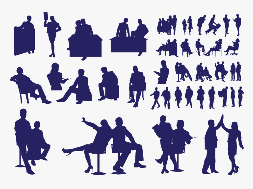 Silhouette Businessperson Clip Art - Sitting People Brush Photoshop, HD Png Download, Free Download