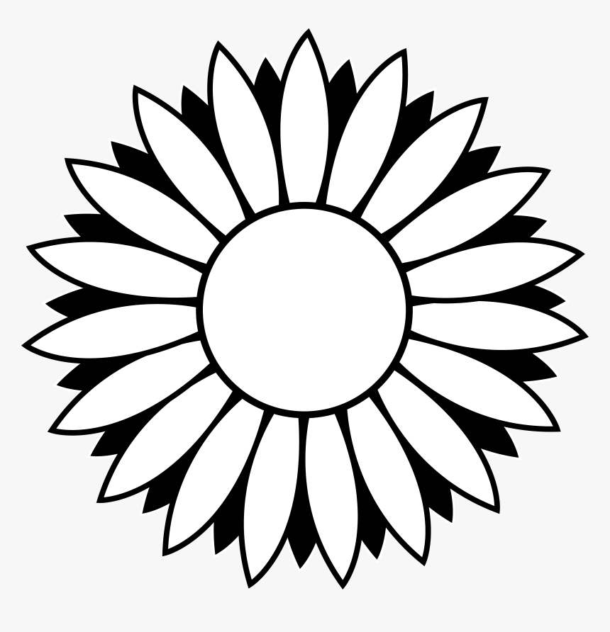 Sunflower Clip Art Black And White - Sun Flower Clip Art, HD Png Download, Free Download