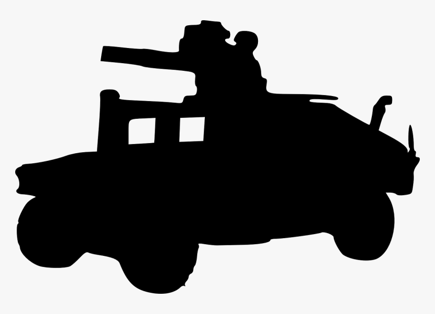 Hummer, Military, Army, Truck, Silhouette, Vehicle - Humvee Black And White, HD Png Download, Free Download