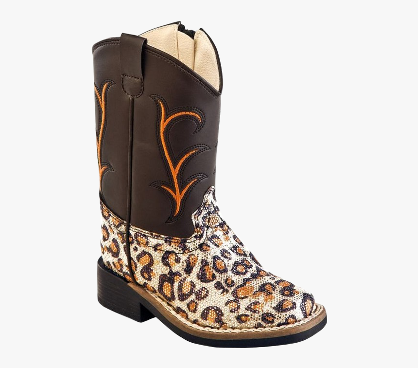 Old West Girls Leopard Print Boot - Cowboy Boot, HD Png Download, Free Download