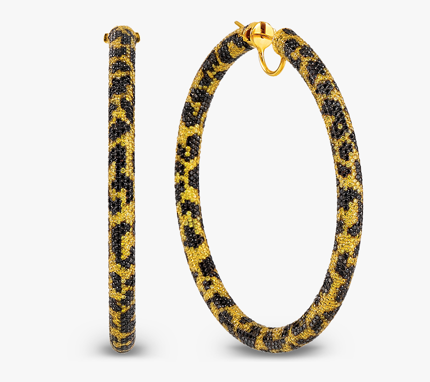 Leopard Gold Hoop Earrings, HD Png Download, Free Download