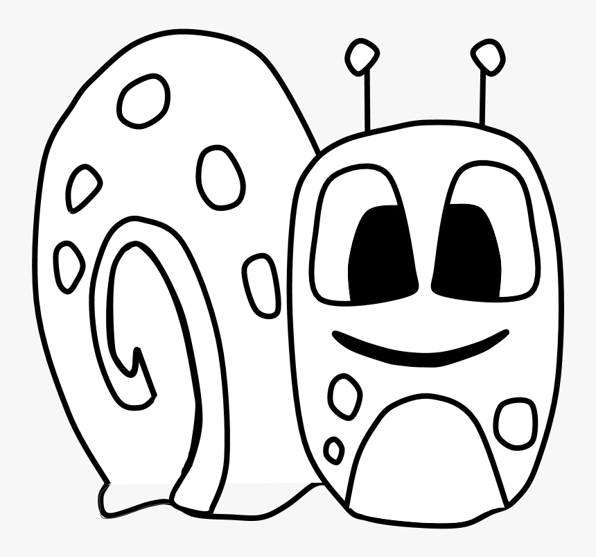 Snail, Big Eyes, Black And White, Cartoon Animal, Png - Gary The Snail Sketch, Transparent Png, Free Download