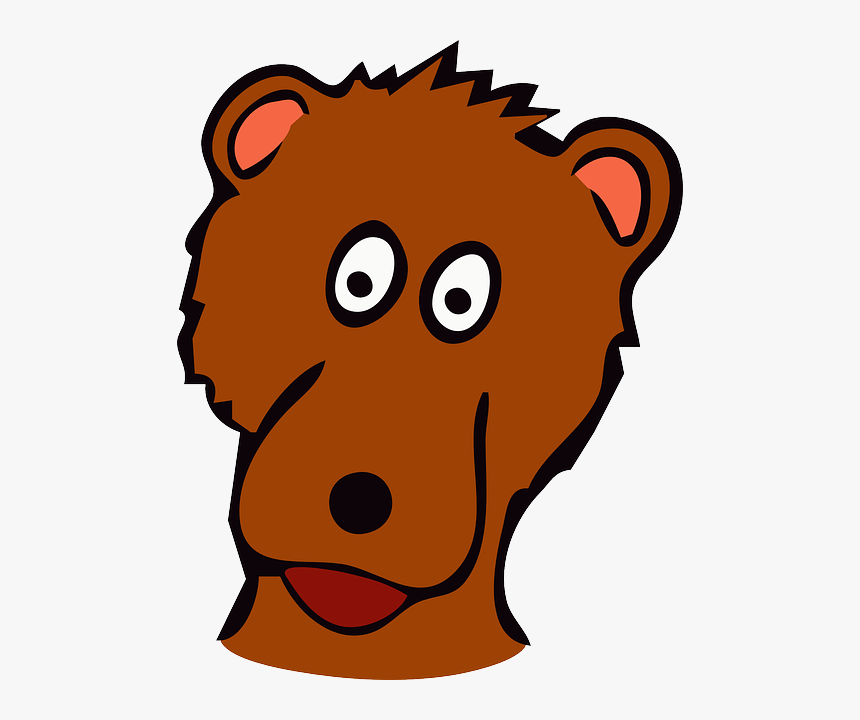 Bear, Child, Head, Young, Face, Happy, Cute, Brown - Cartoon Face Of Happy Bear, HD Png Download, Free Download