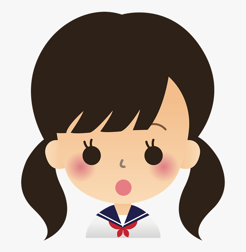 Transparent Shocked Girl Clipart - School Girl Face Drawing, HD Png Download, Free Download