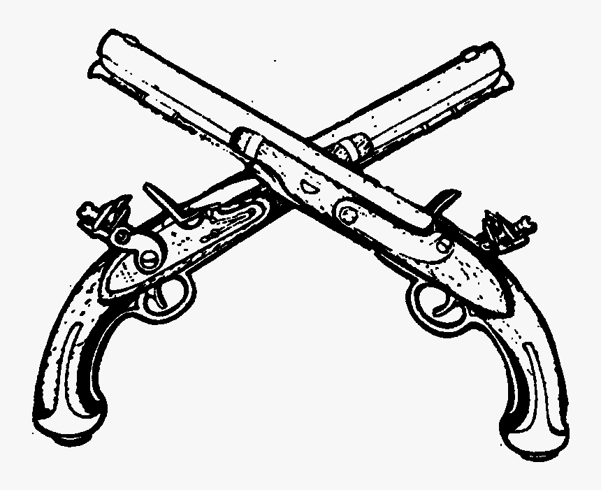 Pistol Clipart Civil War - Flintlock Pistol Drawing, HD Png Download, Free Download