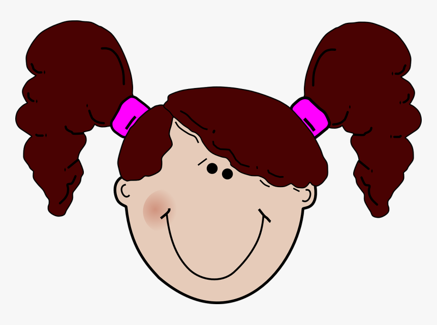 Hair Girl Cliparts 16, Buy Clip Art - Girls Face Cartoon, HD Png Download, Free Download