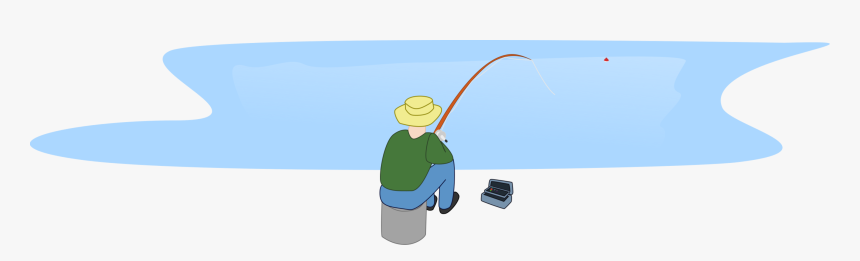 Fisherman Fishing Sitting By A Lake Clip Arts - Jezioro Clipart, HD Png Download, Free Download