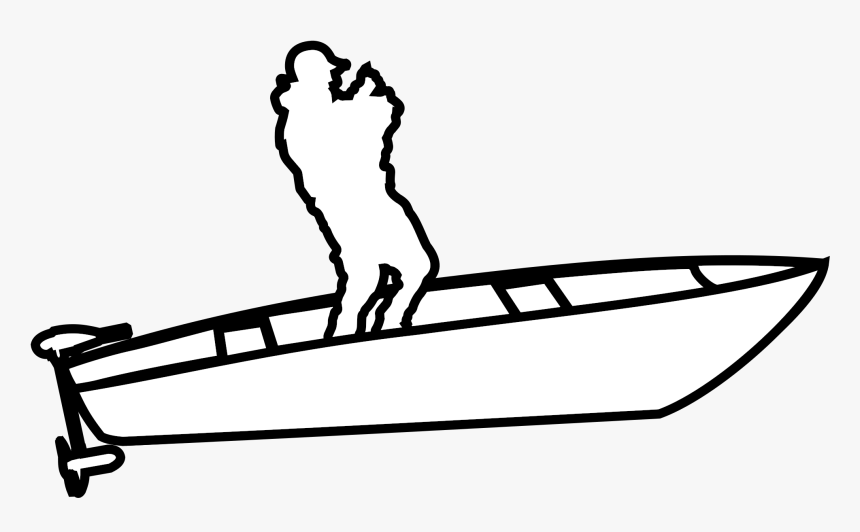 Rod Drawing Transparent Png Clipart Free Download - Man On A Boat Drawing, Png Download, Free Download