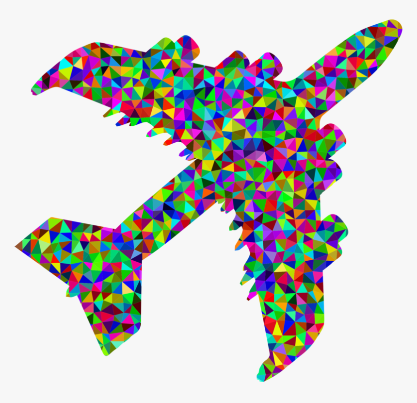 Symmetry,animal Figure,line - Colorful Airplane Art Clip, HD Png Download, Free Download