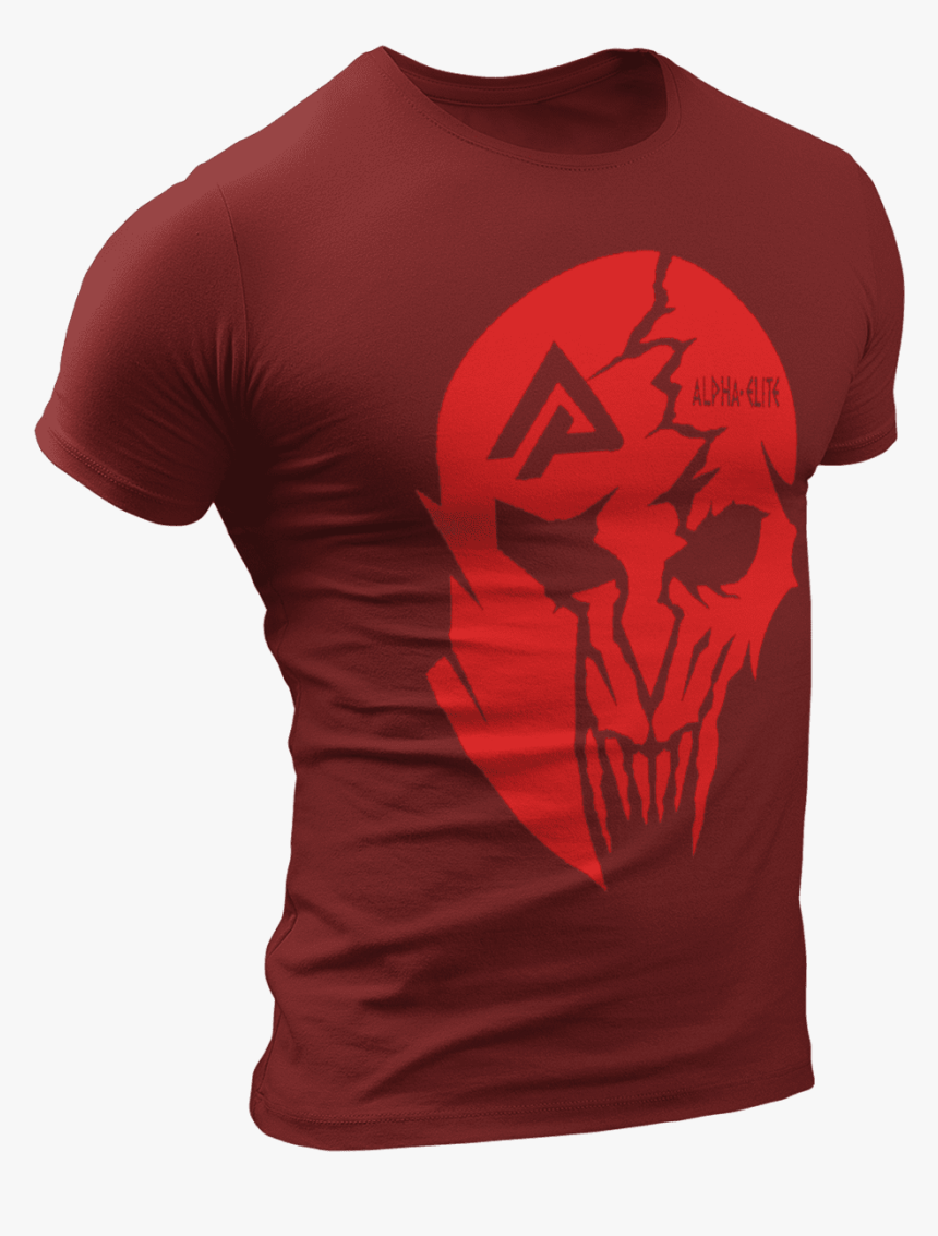 T-shirt Alpha Elite Red Skull - Active Shirt, HD Png Download, Free Download