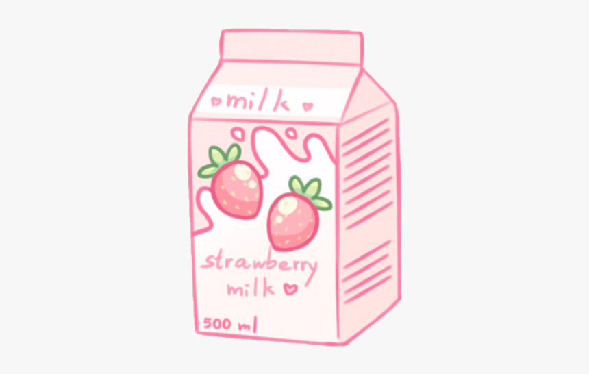 #overlay #png #filter #freetoedit #boba #drink #pastel - Aesthetic Strawberry Milk Carton, Transparent Png, Free Download