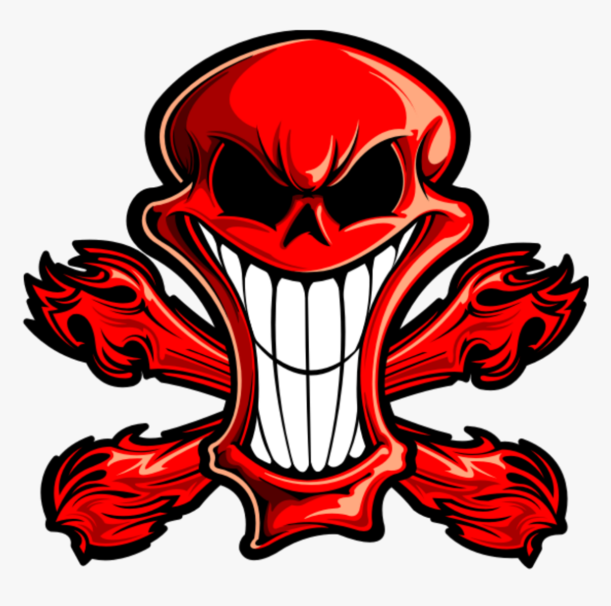 #mq #red #skull #bones #devil - Cartoon Skull, HD Png Download, Free Download