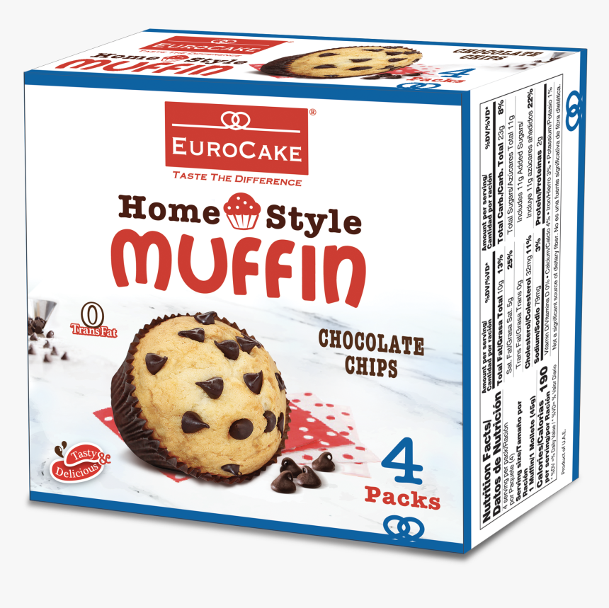 Home Style Muffin Chocolate Chips 4pc Box New - Cookie, HD Png Download, Free Download