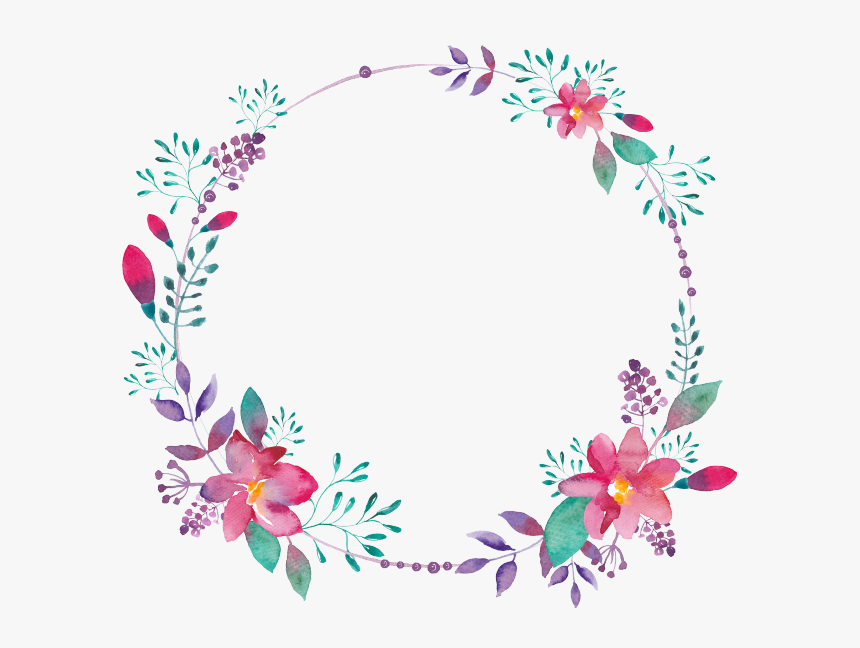 Flower Flowers Circle Flowerframe Flowercircle Wreth - Floral Circle Border Transparent, HD Png Download, Free Download