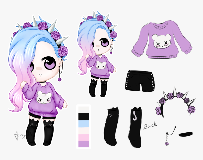 Gothic Chibi Drawing High-quality - Goth Pastel Chibi, HD Png Download, Free Download