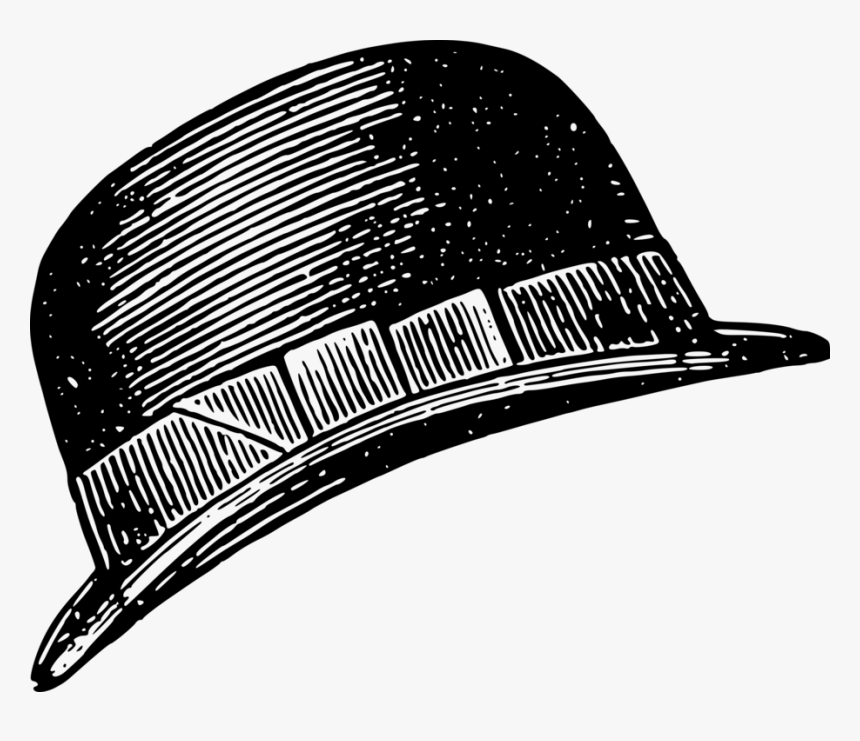 Monochrome Photography,brand,cap - Old Fashioned Hat Drawing, HD Png Download, Free Download