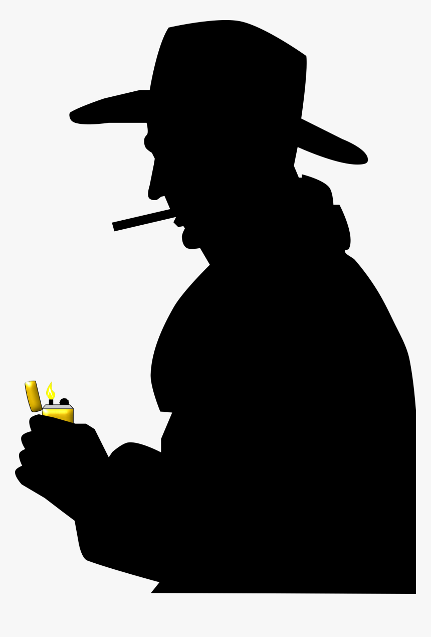 Cowboy Smoking Clip Arts - Man Smoking Silhouette Png, Transparent Png, Free Download