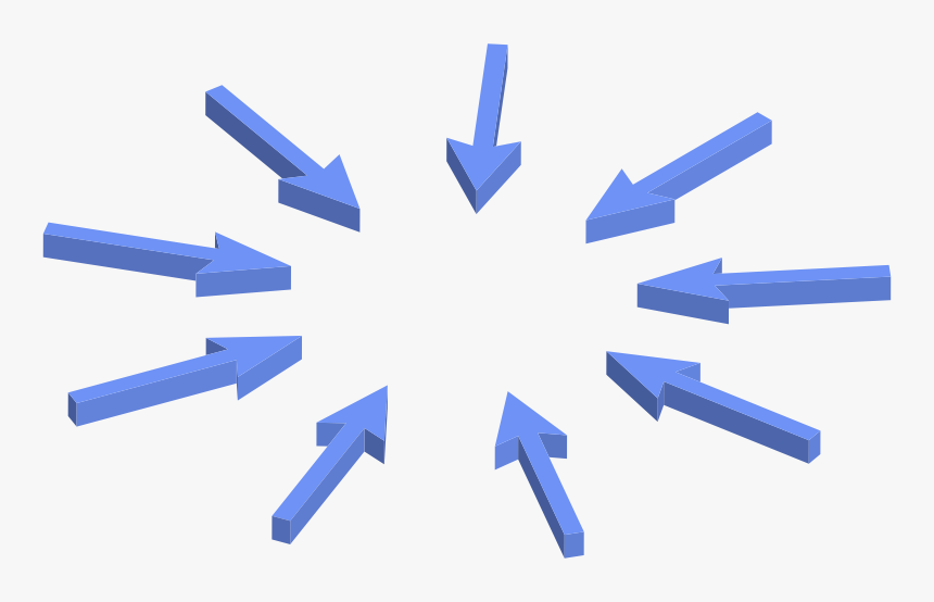 Isometric Arrows Pointing To Center Variation - Arrows Pointing To Center, HD Png Download, Free Download