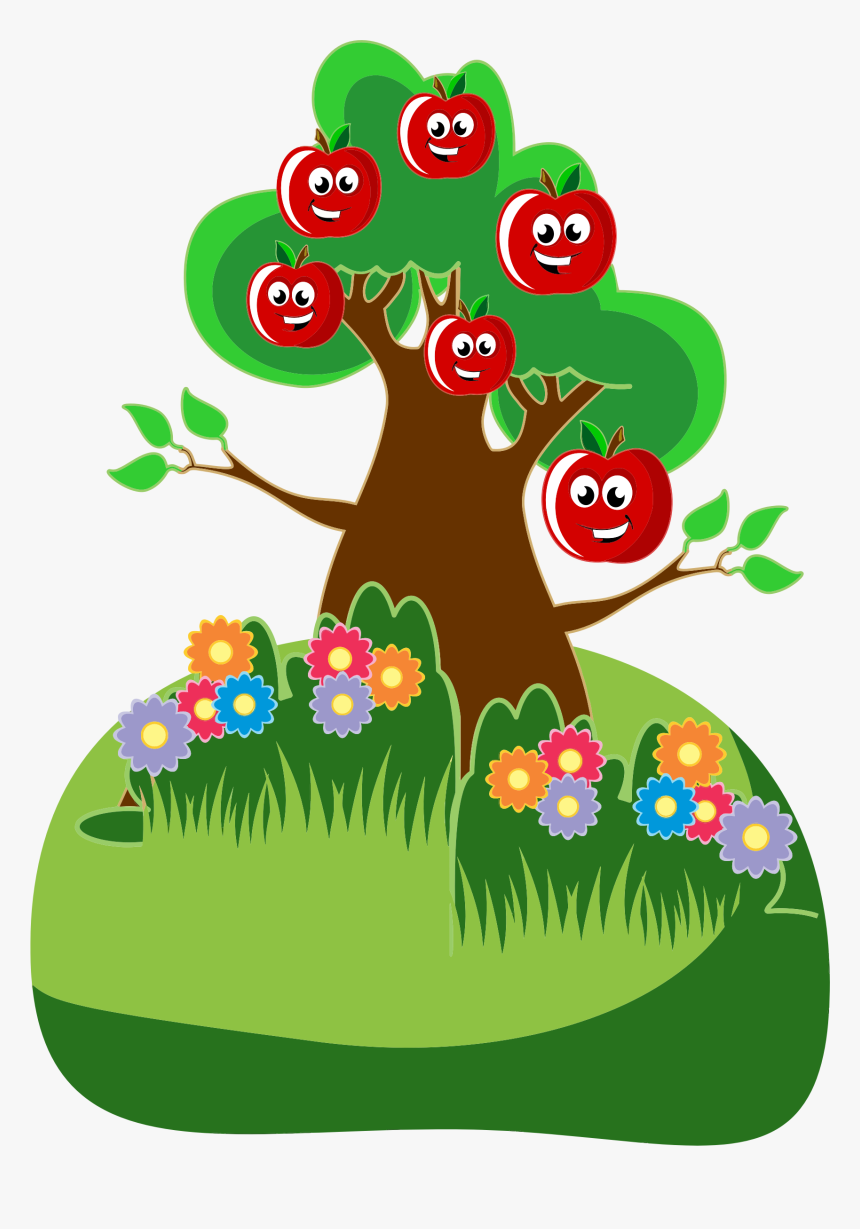 Anthropomorphic Happy Apples Tree Clip Arts - Happy Apples Clip Arts, HD Png Download, Free Download