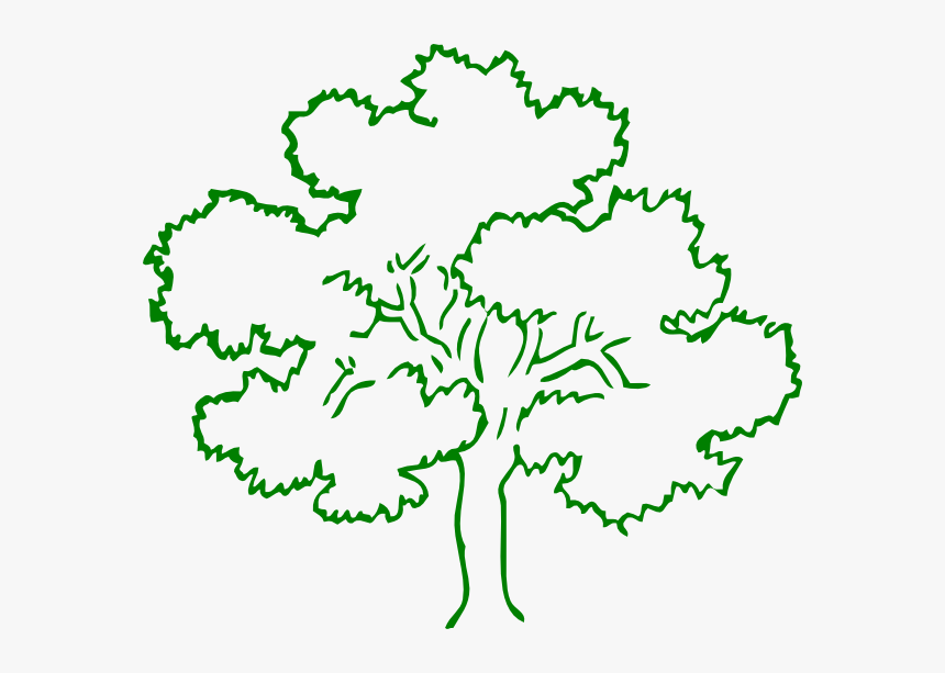 Tree Image Green Clipart - Outline Pictures Of Tree, HD Png Download, Free Download