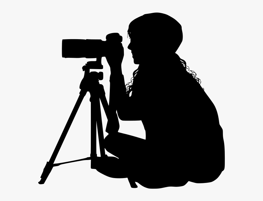 Photographer With Camera Silhouette Png, Transparent - Camera Woman Png ...