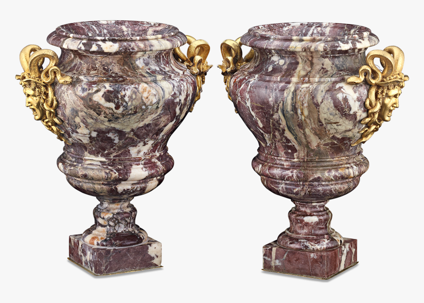 Louis Xv Brêche Violette Marble And Ormolu Medusa Urns - Antique, HD Png Download, Free Download
