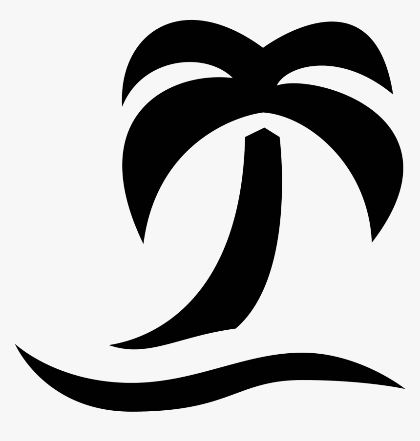 Coconut Tree Icon Png Www Pixshark Com Images Oak Tree - Beach Emoji Black And White, Transparent Png, Free Download