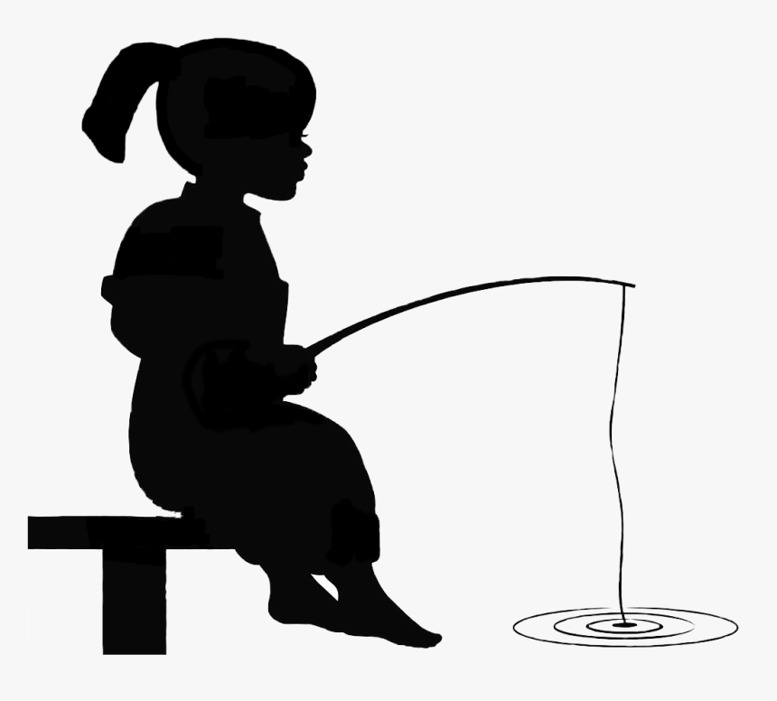 Girl Fishing Silhouette, HD Png Download, Free Download