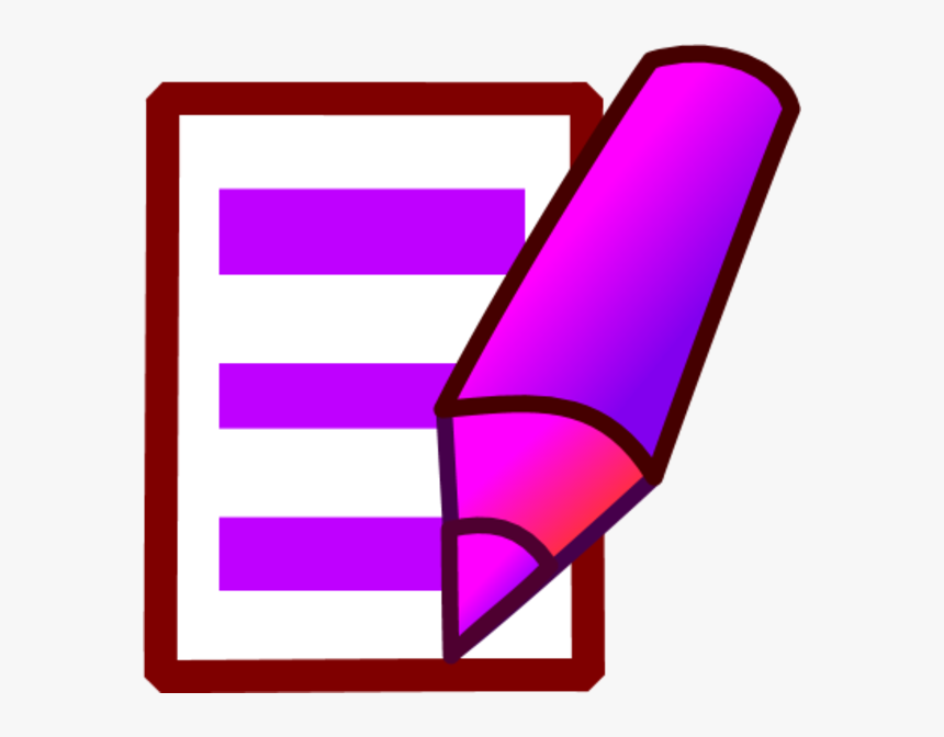 Transparent Pen Clipart - Purple Pen And Paper, HD Png Download, Free Download