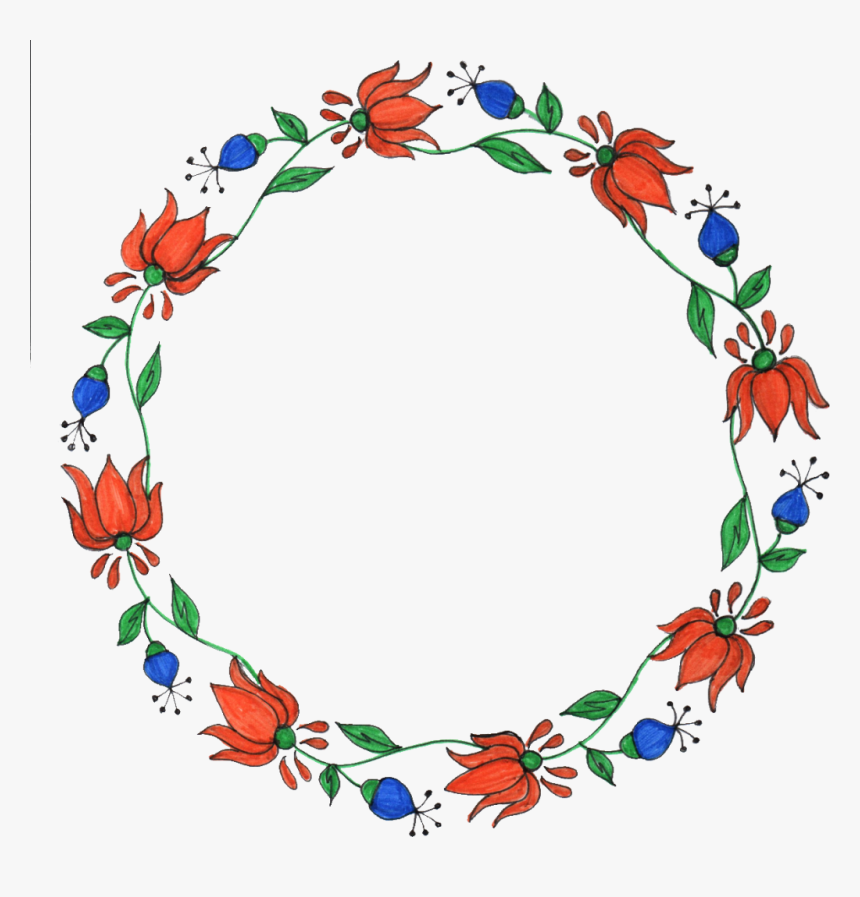 Floral Frame Png - Circle Border Design Drawing, Transparent Png, Free Download