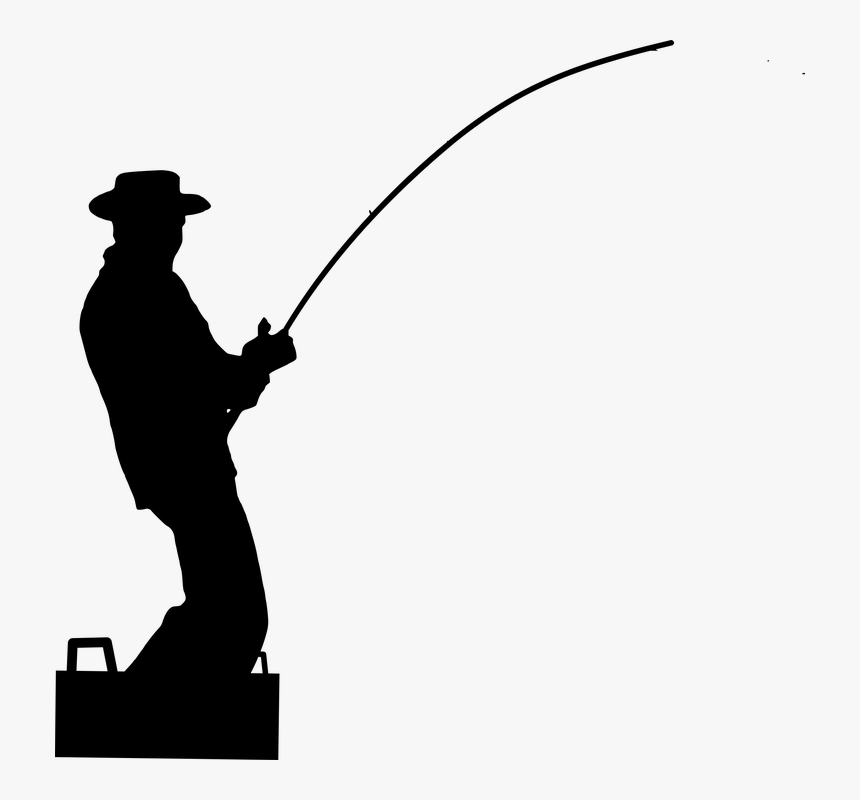 Silhouette Fisherman Fishing Water Male Sport 