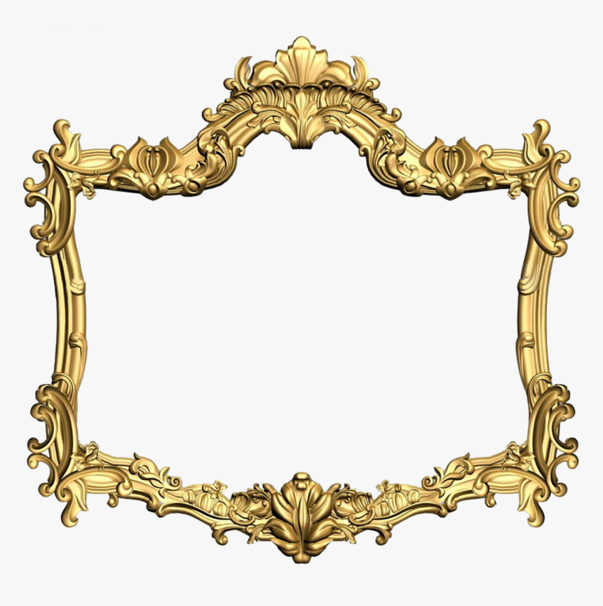 Frame, Carved, Gold, Design, Filigreed, Ornament - Gold Flower Frames Png, Transparent Png, Free Download