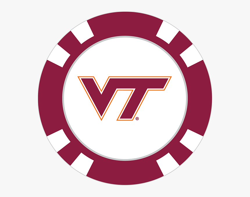 Virginia Tech Cavaliers Poker Chip Ball Marker - Virginia Tech Logo Circle, HD Png Download, Free Download