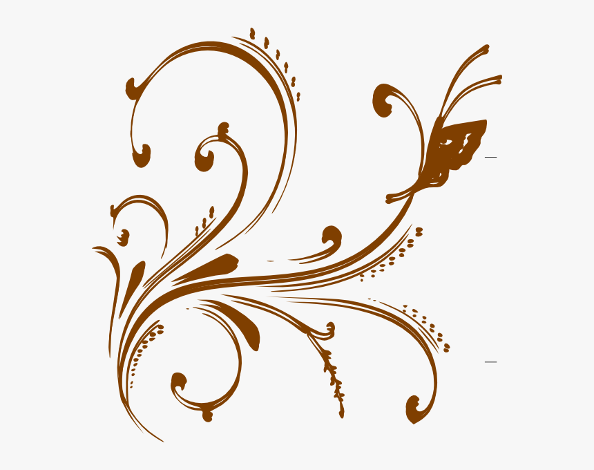 Gold Floral Design With Butterfly Svg Clip Arts - White Floral Designs Png, Transparent Png, Free Download