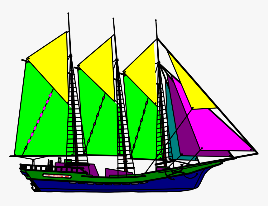 Colourful Sailboat Clip Arts - Xebec Clipart, HD Png Download, Free Download