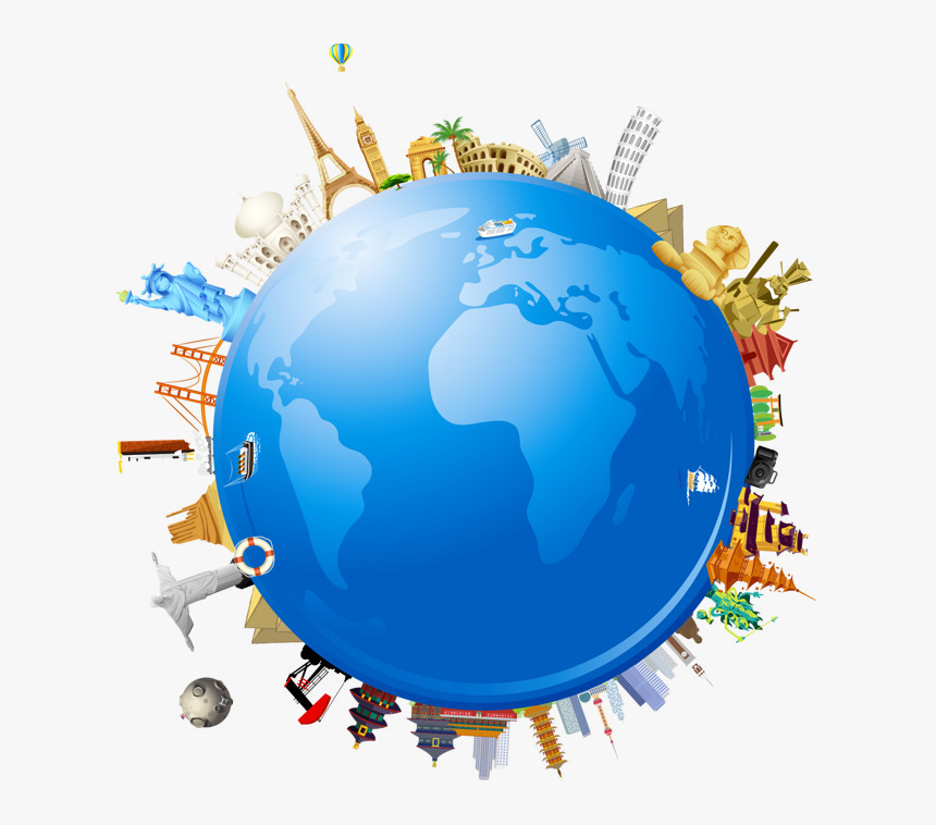 Globe Clipart Global Earth Travel World Architecture - Travel The World Clipart, HD Png Download, Free Download