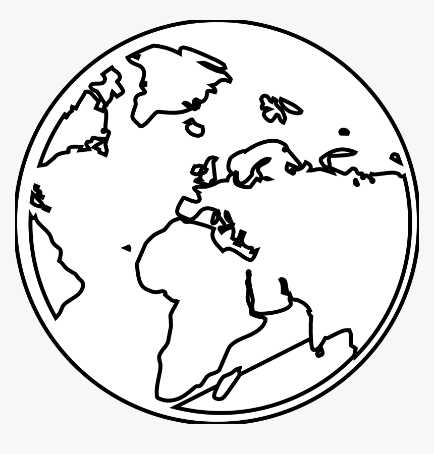 Globe Black And White Globe Black And White Clipart - Black And White Earth Outline Png, Transparent Png, Free Download