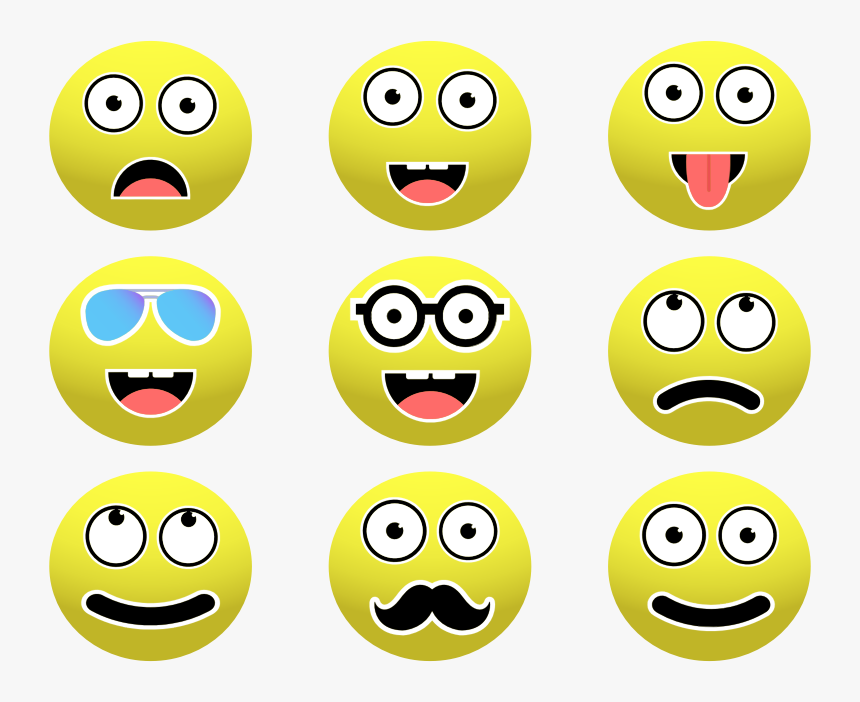 Smileys Set By Conmongt - Emoticoane De Colorat, HD Png Download, Free Download