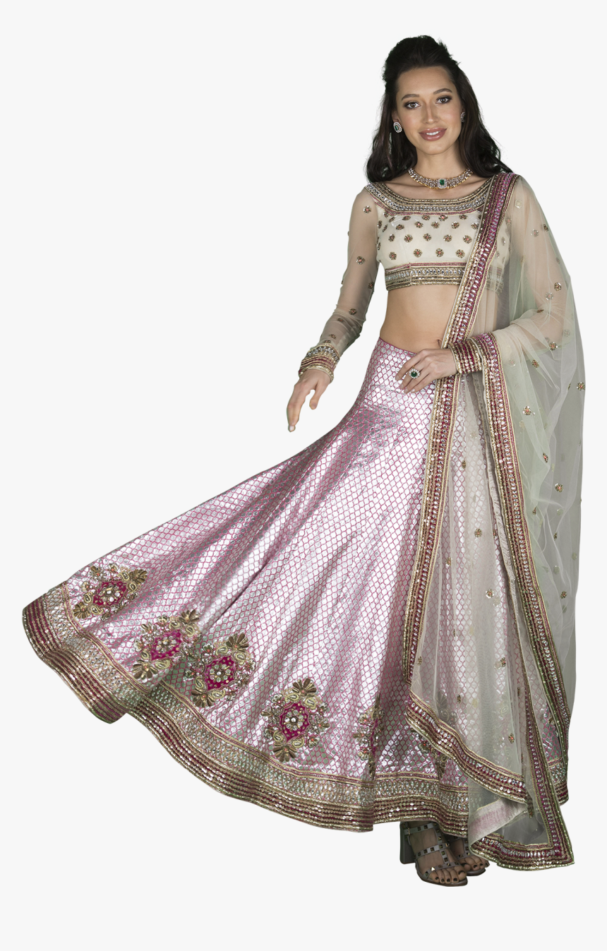 Textured Lehenga With Embroidered Crop Top By Sameer - Silk, HD Png Download, Free Download