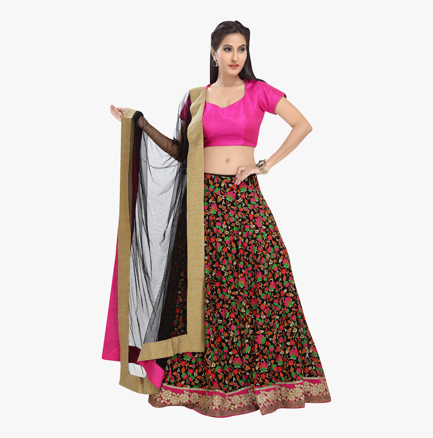 Graceful Multicolour Embroidered Lehenga Choli By Www - Ghagra Choli, HD Png Download, Free Download