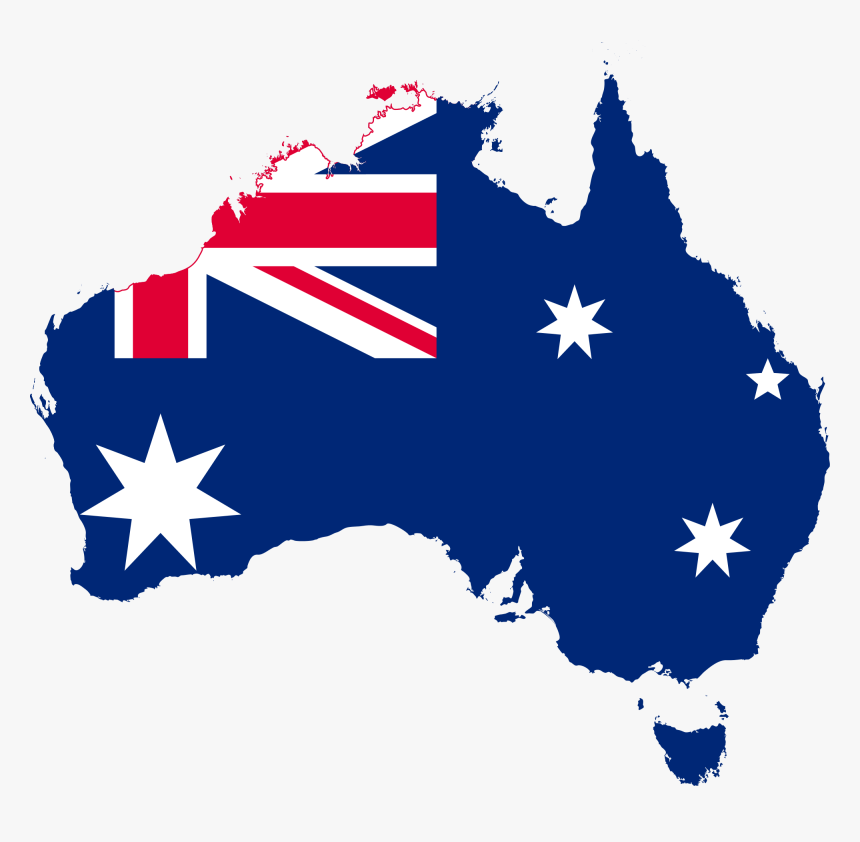 Map Australia Of National Flag Vector Australian Clipart - Australian Flag On Australia, HD Png Download, Free Download