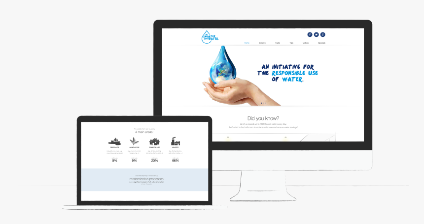 Save Water Website Design, HD Png Download, Free Download