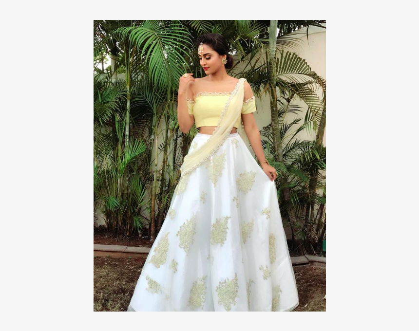 Yellow And White Lehenga, HD Png Download, Free Download