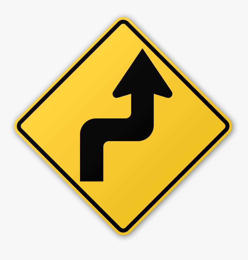 Zigzag Road Sign - Turn Right Then Left Sign, HD Png Download, Free Download