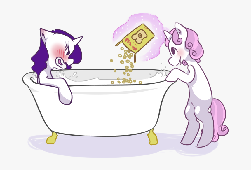 Cups, Bath, Blushing, Cereal, Derpibooru Exclusive, - Sweetie Belle's Bath Time, HD Png Download, Free Download