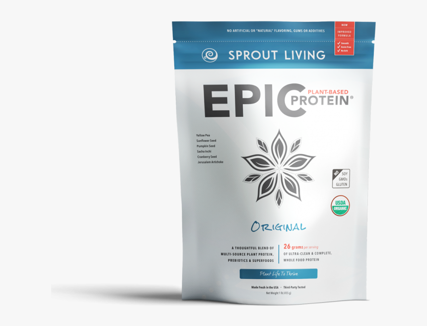 Sprout Living Epic Protein Powder - Epic Protein Sprout Living, HD Png Download, Free Download