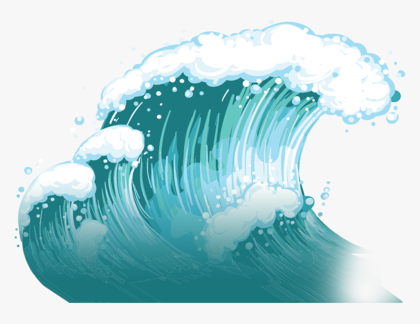 Wind Wave Dispersion Clip Art - Ocean Waves Transparent Background, HD Png Download, Free Download