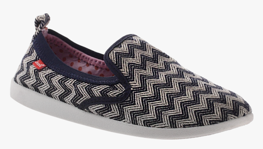 Push In Navy Zig Zag Women"s Flat Loafer - Slip-on Shoe, HD Png Download, Free Download