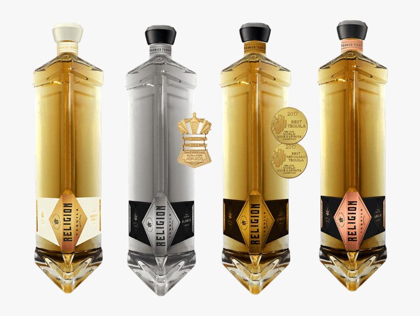 4 Religion Tequila Bottles Min, HD Png Download, Free Download