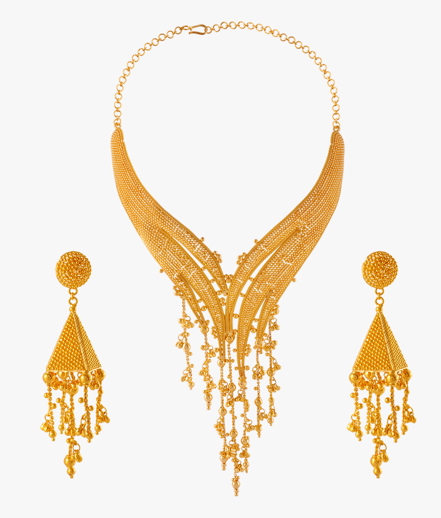 22k Gold Necklace Set - Gold Necklace Design Pc Chandra, HD Png Download, Free Download